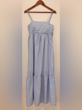 Twin-Set Light Blue Striped Maxi Dress